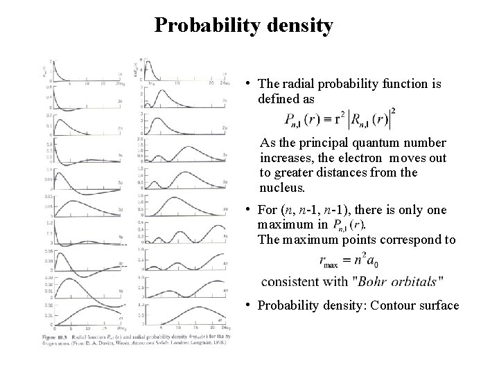 Probability density • The radial probability function is defined as As the principal quantum