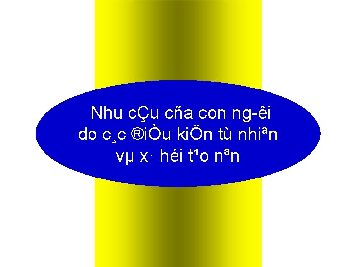 Nhu cÇu cña con ng êi do c¸c ®iÒu kiÖn tù nhiªn vµ x· Nhu cÇu cña con ng êi do c¸c ®iÒu kiÖn tù nhiªn vµ x·