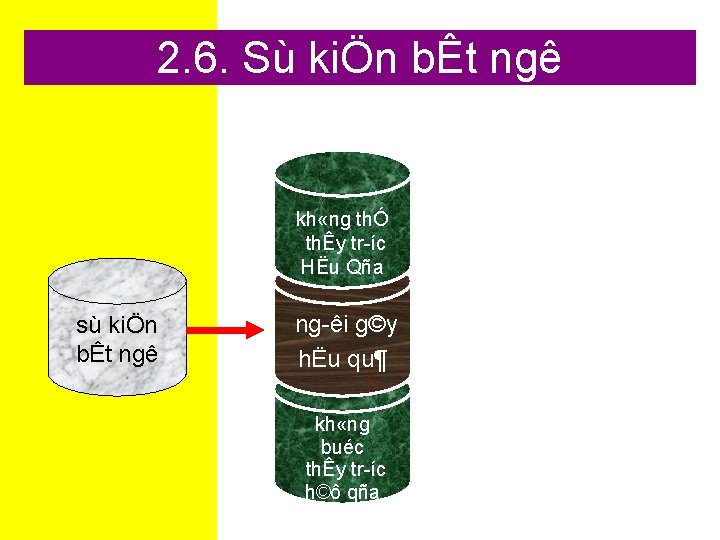 2. 6. Sù kiÖn bÊt ngê kh «ng thÓ thÊy tr íc HËu Qña