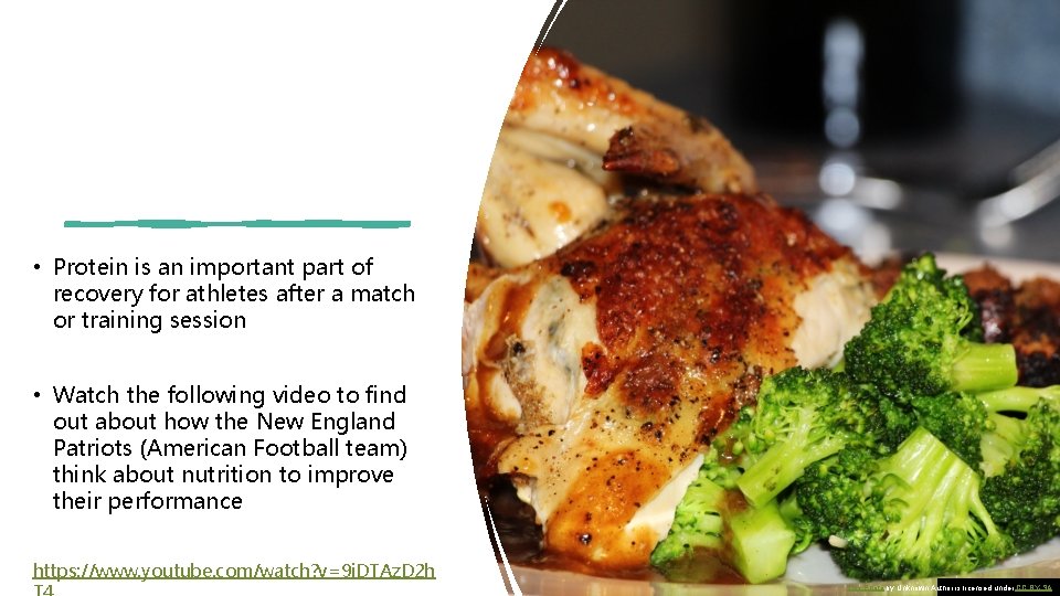 • Protein is an important part of recovery for athletes after a match • Protein is an important part of recovery for athletes after a match