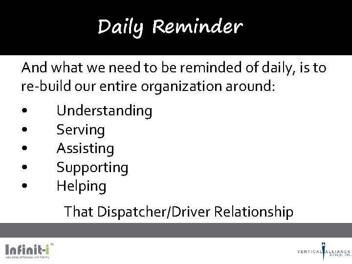 Daily Reminder And what we need to be reminded of daily, is to re-build