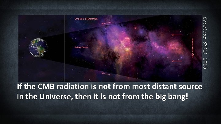 Creation 37(1) 2015 If the CMB radiation is not from most distant source in