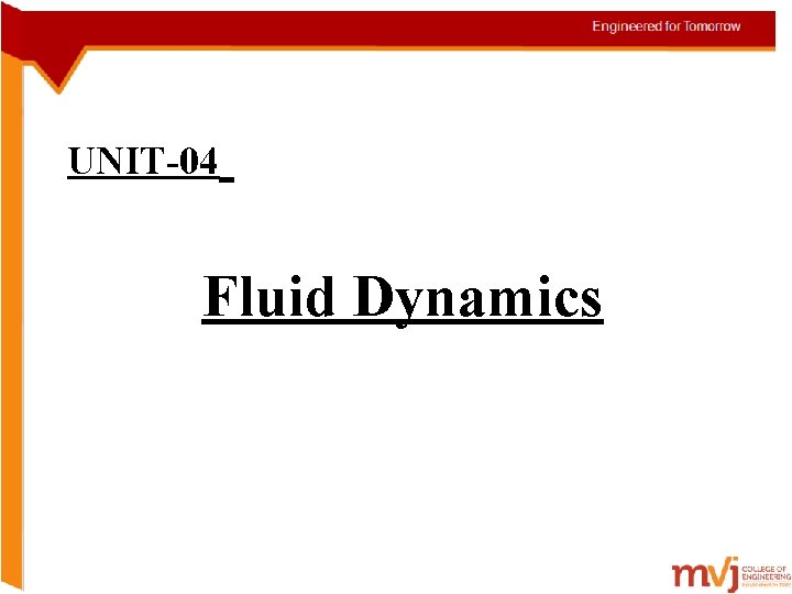 UNIT-04 Fluid Dynamics 