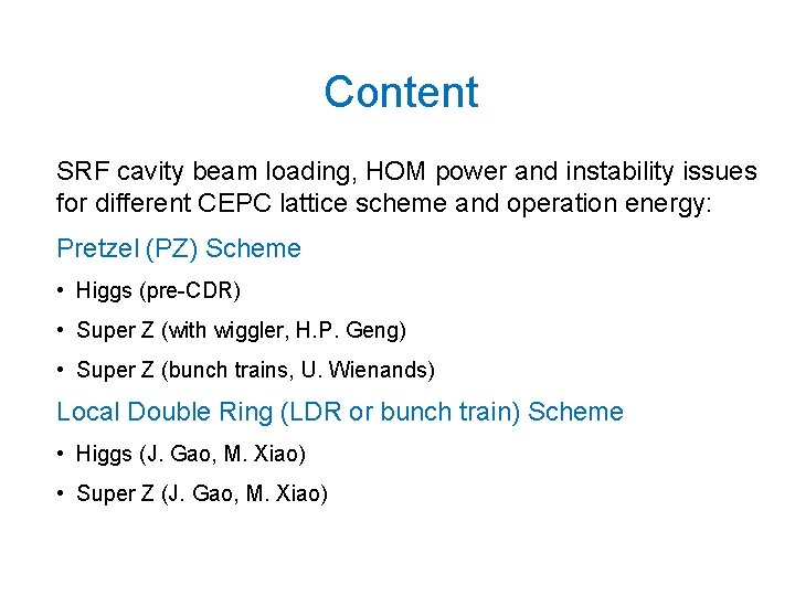 Content SRF cavity beam loading, HOM power and instability issues for different CEPC lattice