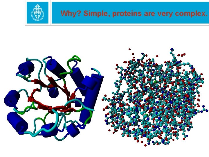 Why? Simple, proteins are very complex. 