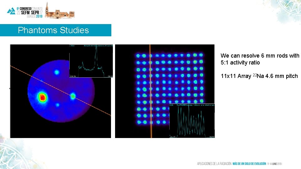 Phantoms Studies We can resolve 6 mm rods with 5: 1 activity ratio 11 Phantoms Studies We can resolve 6 mm rods with 5: 1 activity ratio 11