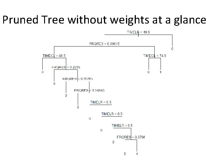 Pruned Tree without weights at a glance Pruned Tree without weights at a glance