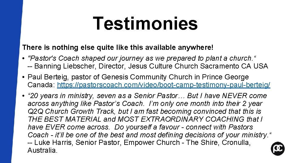 Testimonies There is nothing else quite like this available anywhere! • "Pastor's Coach shaped Testimonies There is nothing else quite like this available anywhere! • "Pastor's Coach shaped