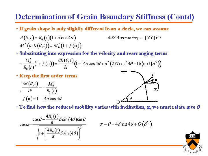 Determination of Grain Boundary Stiffness (Contd) • If grain shape is only slightly different