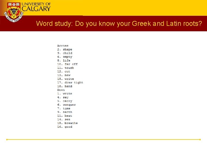 Word study: Do you know your Greek and Latin roots? 