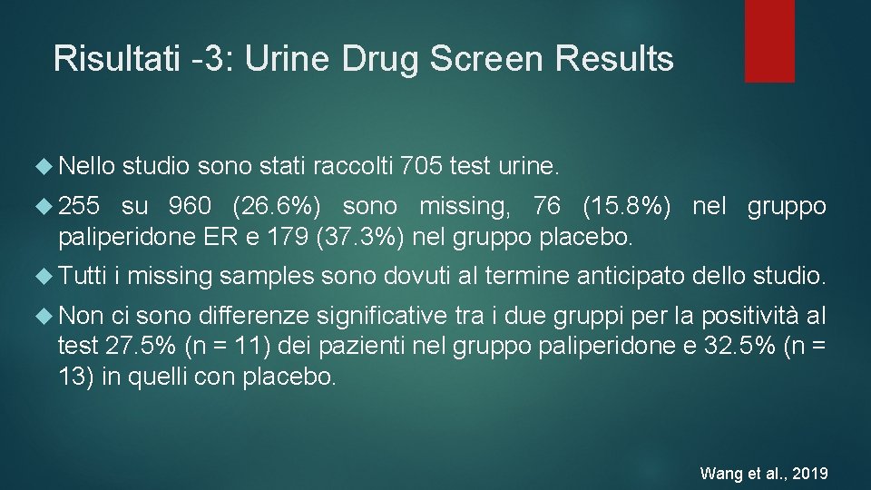 Risultati -3: Urine Drug Screen Results Nello studio sono stati raccolti 705 test urine. Risultati -3: Urine Drug Screen Results Nello studio sono stati raccolti 705 test urine.