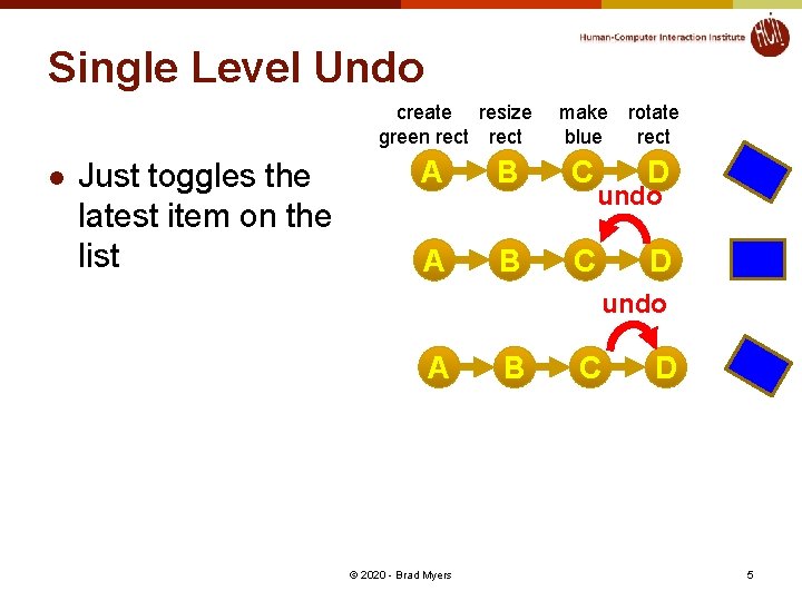 Single Level Undo create resize green rect l Just toggles the latest item on