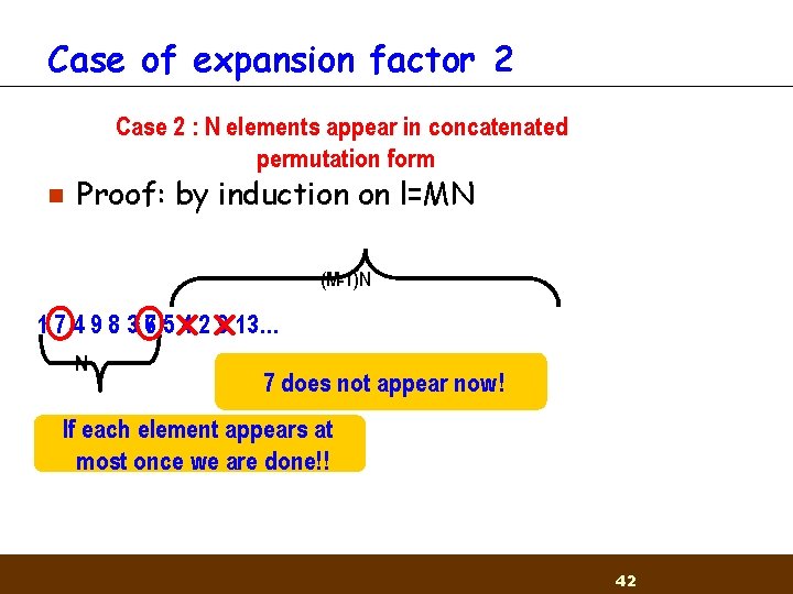 Case of expansion factor 2 Case 2 : 1 N: M-1 elements appear in