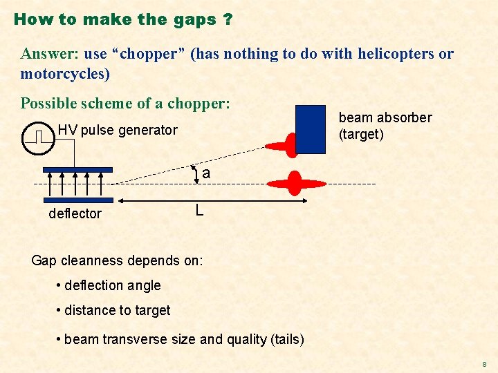 How to make the gaps ? Answer: use “chopper” (has nothing to do with