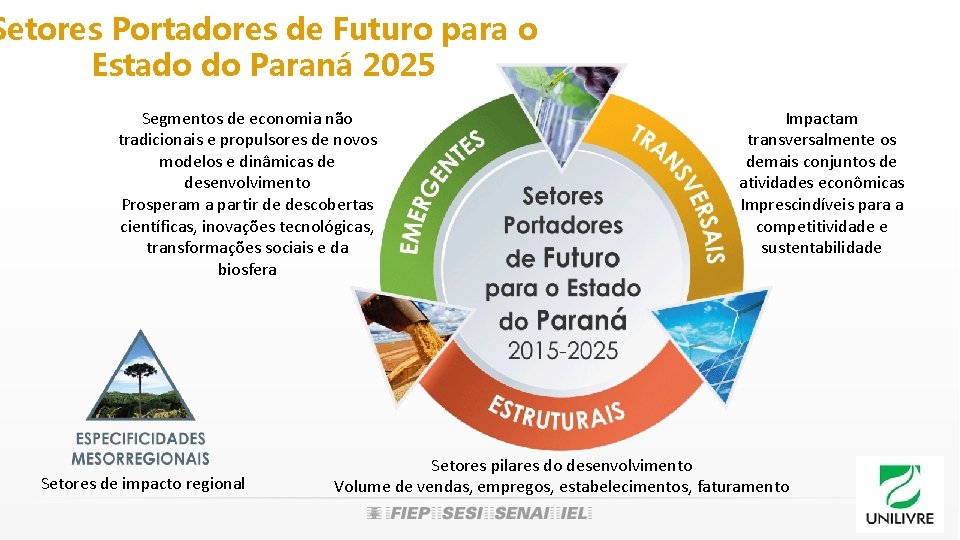 Setores Portadores de Futuro para o Estado do Paraná 2025 Segmentos de economia não