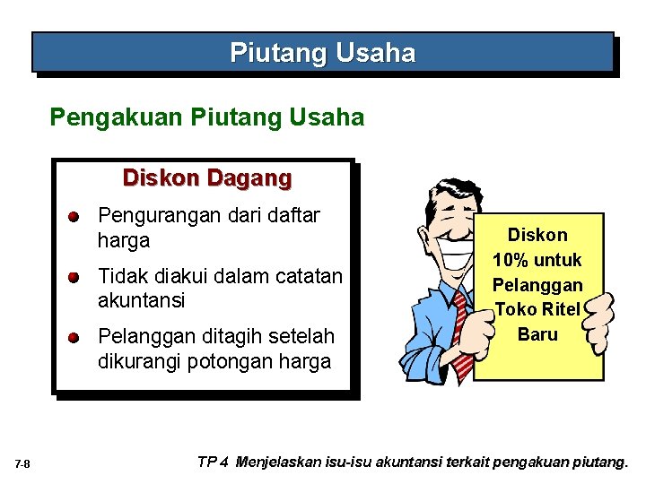 Piutang Usaha Pengakuan Piutang Usaha Diskon Dagang Pengurangan dari daftar harga Tidak diakui dalam Piutang Usaha Pengakuan Piutang Usaha Diskon Dagang Pengurangan dari daftar harga Tidak diakui dalam