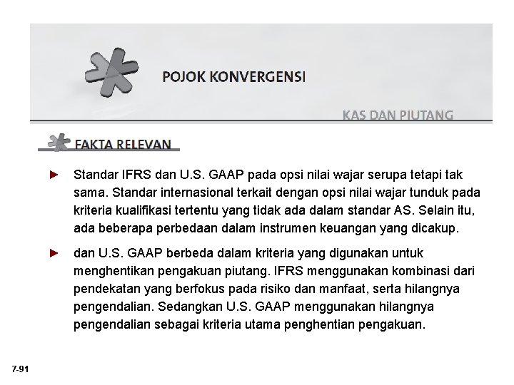 ► Standar IFRS dan U. S. GAAP pada opsi nilai wajar serupa tetapi tak ► Standar IFRS dan U. S. GAAP pada opsi nilai wajar serupa tetapi tak