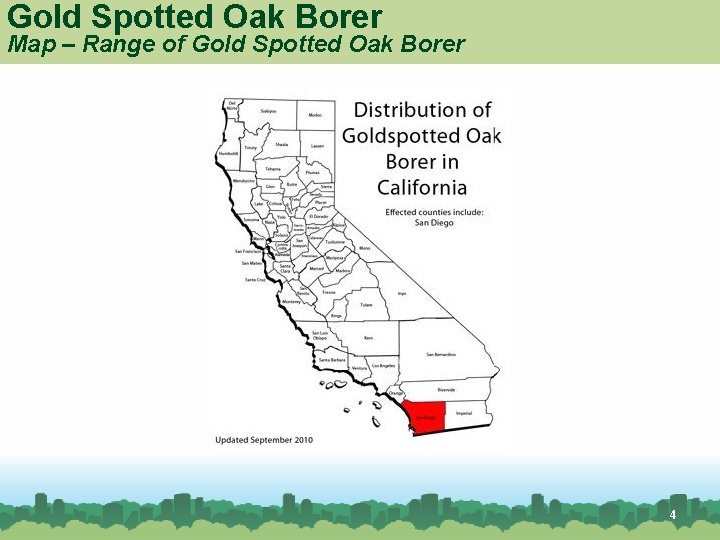 Gold Spotted Oak Borer Map – Range of Gold Spotted Oak Borer American Elm