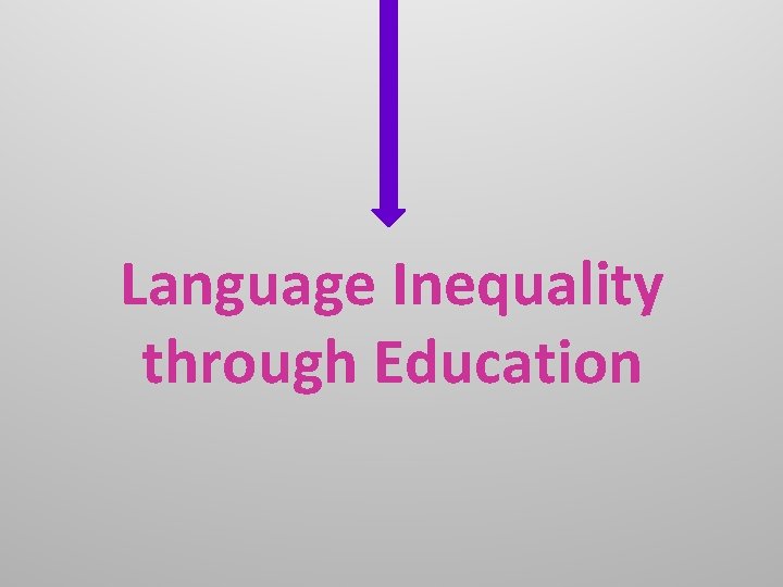 Language Inequality through Education 