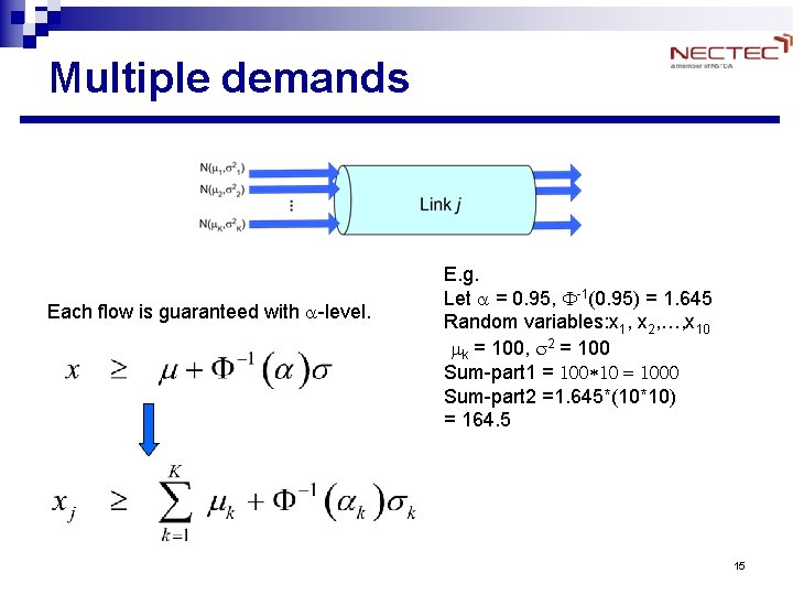 Multiple demands Each flow is guaranteed with a-level. E. g. Let a = 0. Multiple demands Each flow is guaranteed with a-level. E. g. Let a = 0.