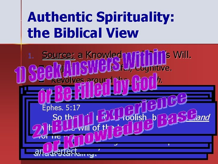 Authentic Spirituality: the Biblical View 1. Source: a Knowledge of God’s Will. n Objective, Authentic Spirituality: the Biblical View 1. Source: a Knowledge of God’s Will. n Objective,