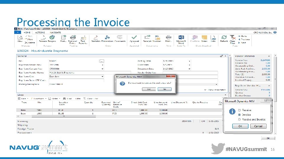 Processing the Invoice #NAVUGsummit 16 