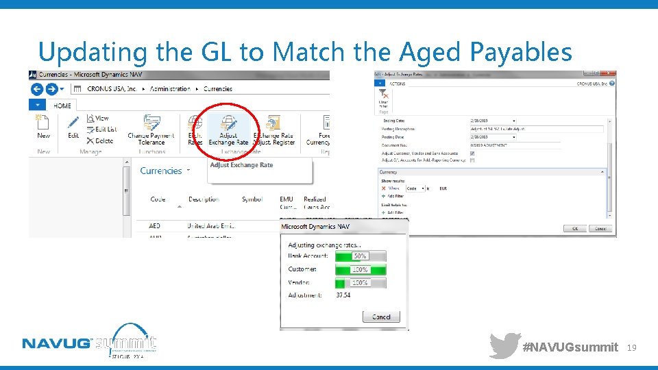 Updating the GL to Match the Aged Payables #NAVUGsummit 19 