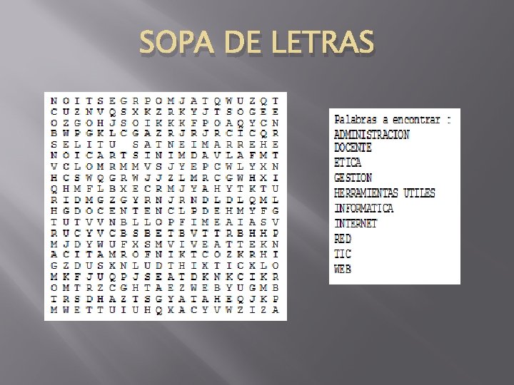 SOPA DE LETRAS 