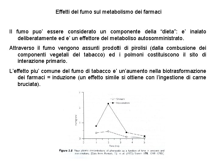 Effetti del fumo sul metabolismo dei farmaci Il fumo puo’ essere considerato un componente