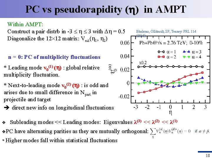 PC vs pseudorapidity ( ) in AMPT Within AMPT: Construct a pair distrb in