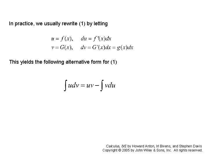 In practice, we usually rewrite (1) by letting This yields the following alternative form In practice, we usually rewrite (1) by letting This yields the following alternative form