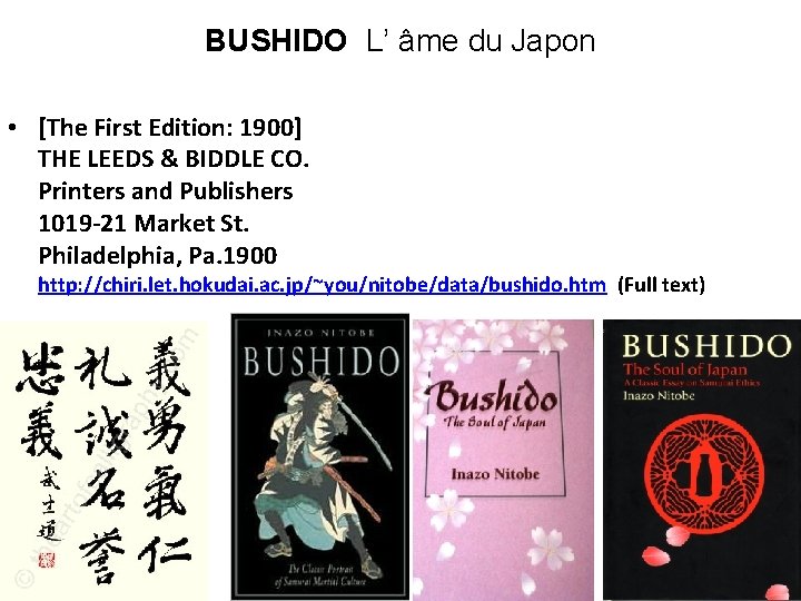 BUSHIDO L’ âme du Japon • [The First Edition: 1900] THE LEEDS & BIDDLE