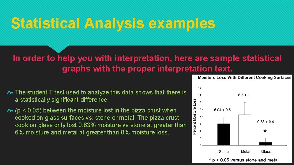 Statistical Analysis examples In order to help you with interpretation, here are sample statistical Statistical Analysis examples In order to help you with interpretation, here are sample statistical