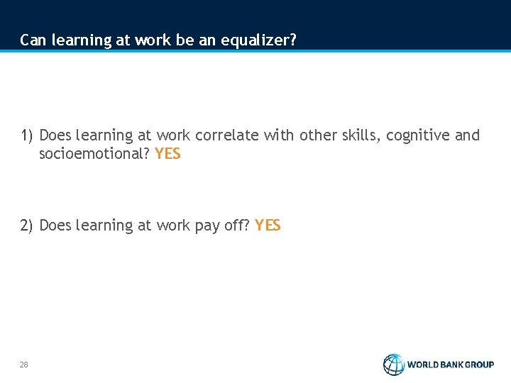 Can learning at work be an equalizer? 1) Does learning at work correlate with