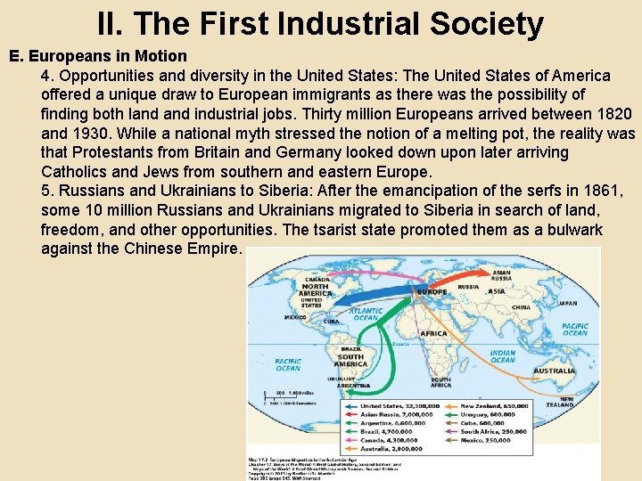 II. The First Industrial Society E. Europeans in Motion 4. Opportunities and diversity in