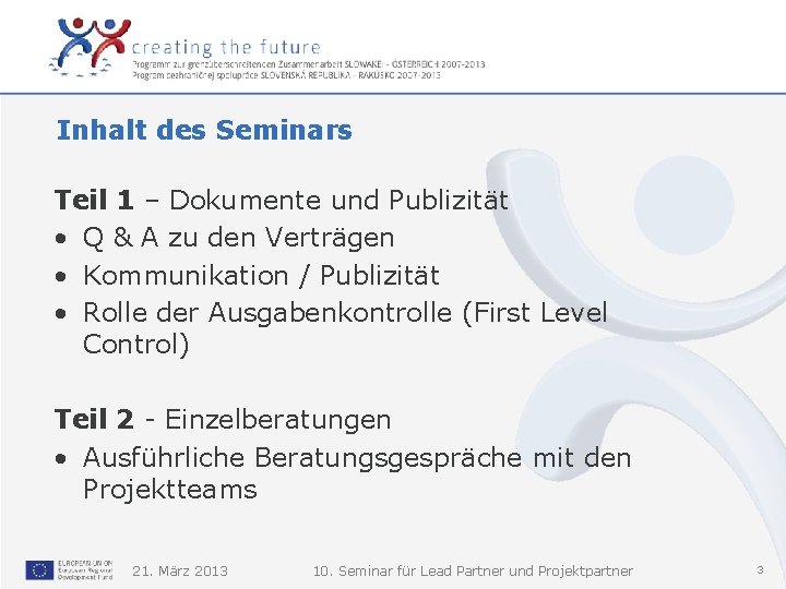 Inhalt des Seminars Teil 1 – Dokumente und Publizität • Q & A zu