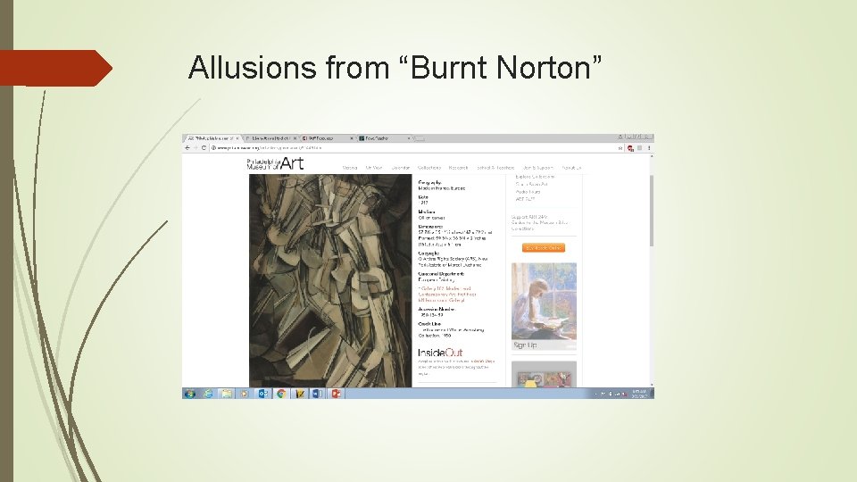 Allusions from “Burnt Norton” 