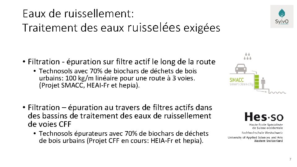 Eaux de ruissellement: Traitement des eaux ruisselées exigées • Filtration - épuration sur filtre