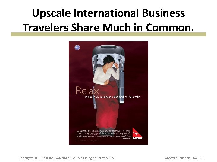 Upscale International Business Travelers Share Much in Common. Copyright 2010 Pearson Education, Inc. Publishing