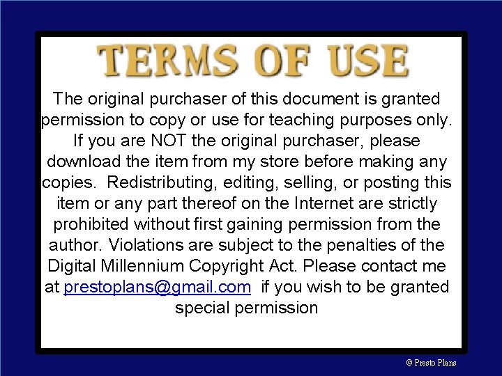 The original purchaser of this document is granted permission to copy or use for