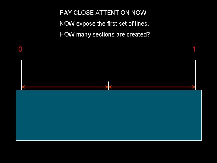 PAY CLOSE ATTENTION NOW expose the first set of lines. HOW many sections are