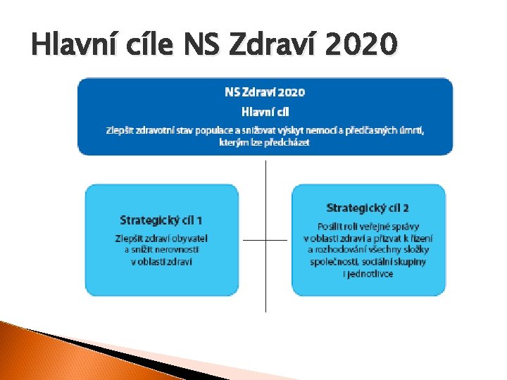 Hlavní cíle NS Zdraví 2020 