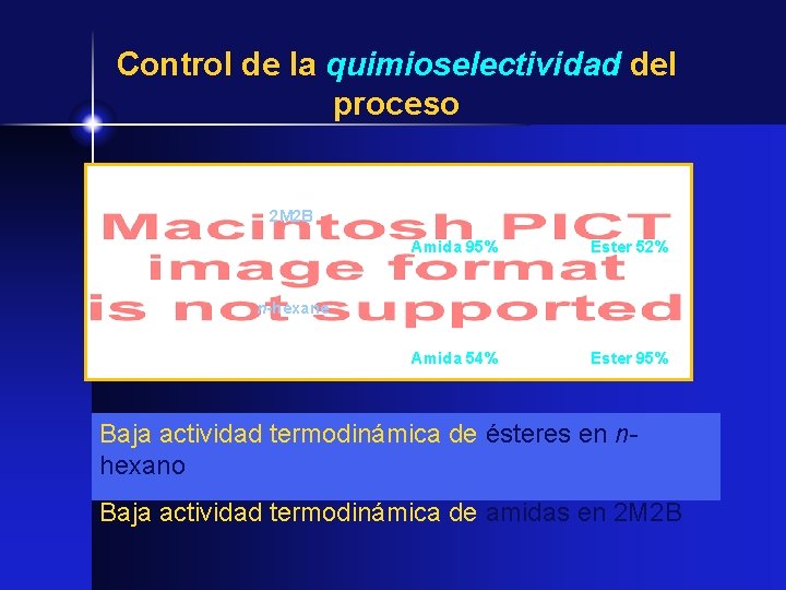 Control de la quimioselectividad del proceso 2 M 2 B Amida 95% Ester 52%