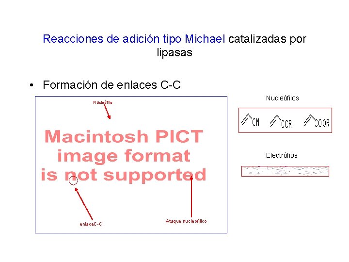 Reacciones de adición tipo Michael catalizadas por lipasas • Formación de enlaces C-C Nucleófilos