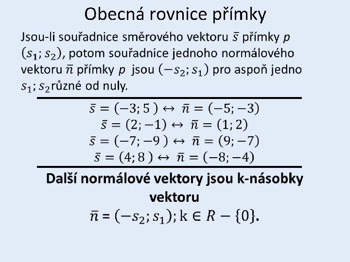 Obecná rovnice přímky • 