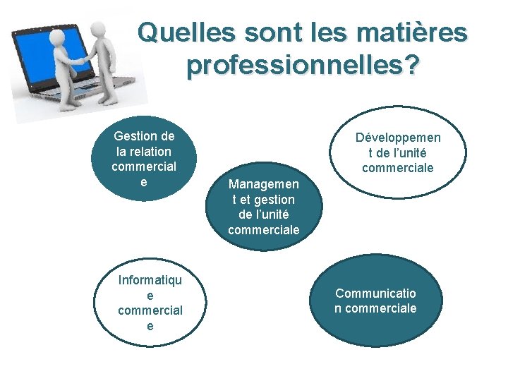 Quelles sont les matières professionnelles? Gestion de la relation commercial e Informatiqu e commercial