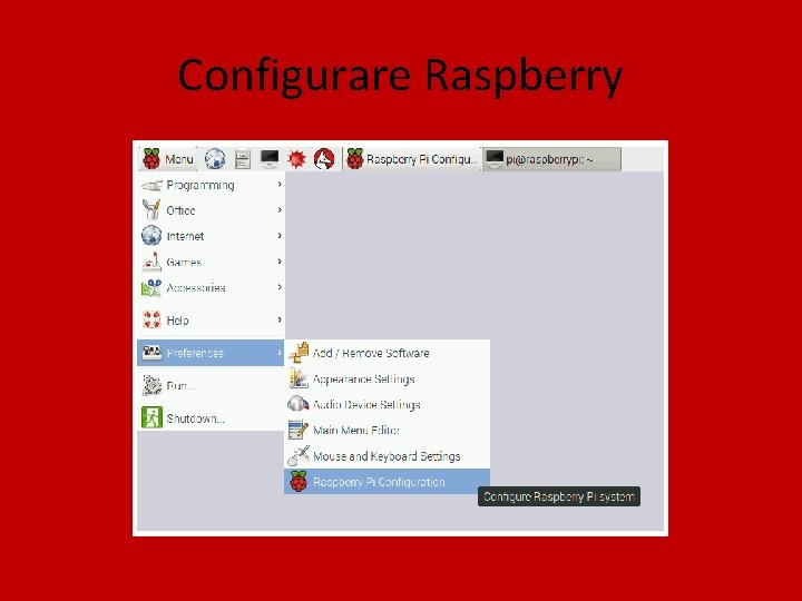 Configurare Raspberry 