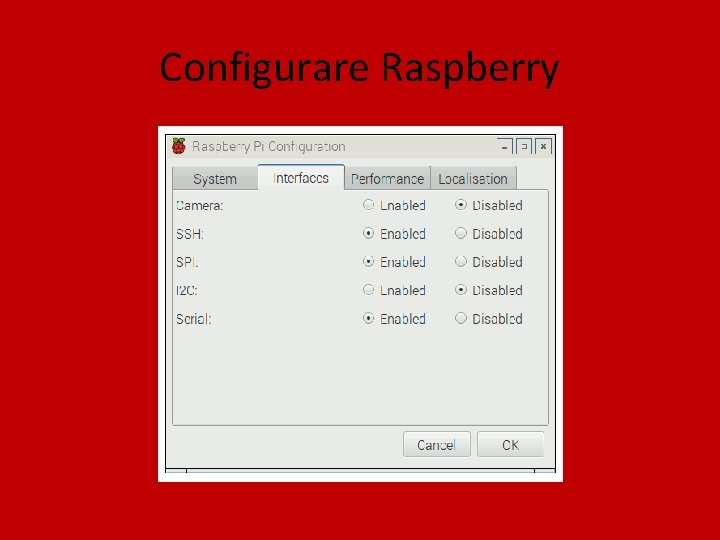 Configurare Raspberry 