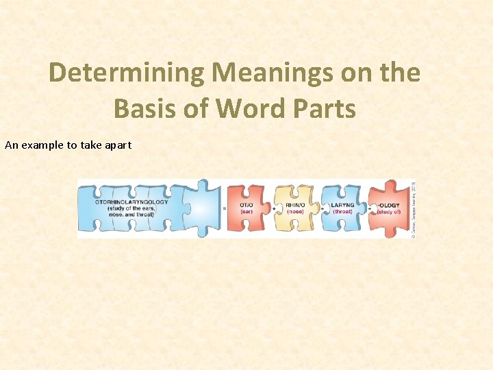 Determining Meanings on the Basis of Word Parts An example to take apart 