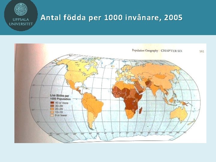 Antal födda per 1000 invånare, 2005 